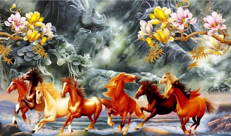 Tranh bát mã MBM-033